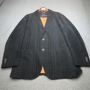 UCLA Sport Coat Mens 44 Blue Corduroy Blazer Academia Boho Bruins Striped Jacket